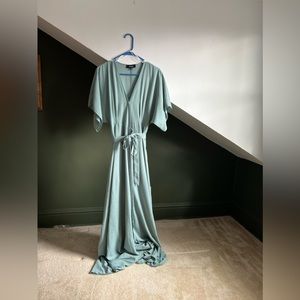 Aakaa Size M Blue / Green Wrap Dress